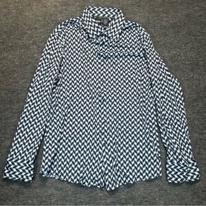 Hugo Boss Shirt Men's XL Slim Fit Stretch Button Up Shirt Long Sleeve Geometric